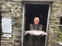 Giant rainbow trout caught by Ivybridge fly fisherman