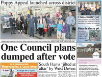 This week's Ivybridge and South Brent Gazette front page