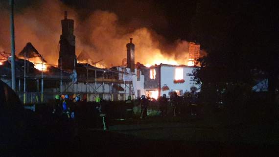 A huge fire has broken out in Stokenham