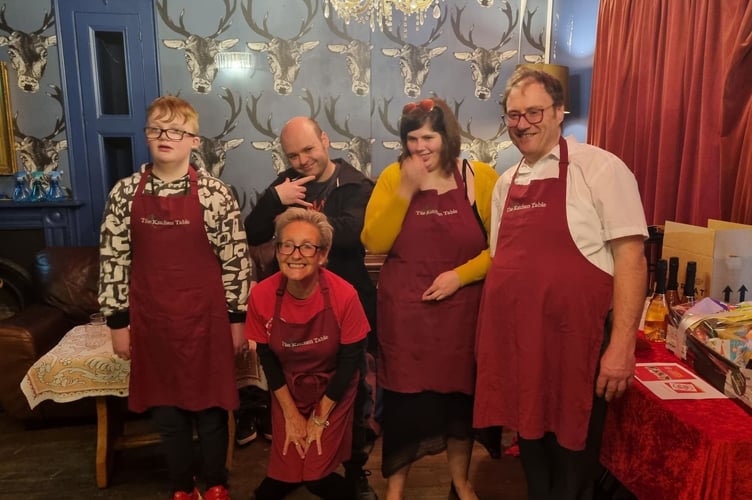 Lifeworks and Kitchen Table volunteers, pictured from left to right Kaine, Louis, Janie, Abbie and Richard 