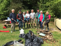 Volunteers litter pick at Waterhead Creek