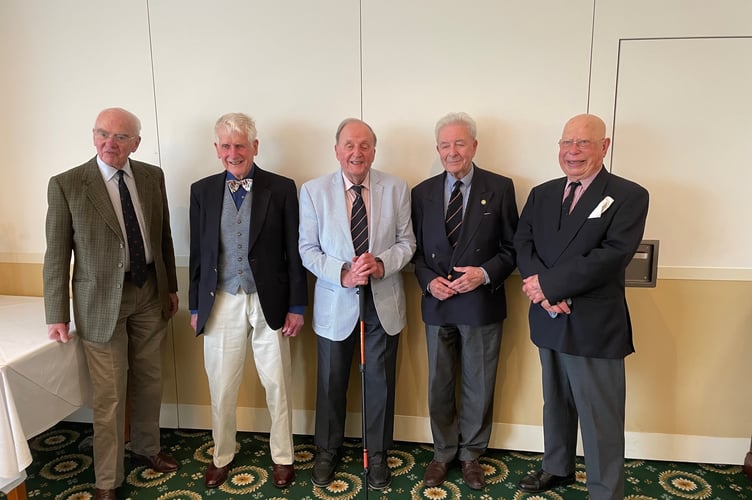 Left to right - Roger Ryland, Arnold Melhuish, Alastair Anson, James Green, Michael Page

