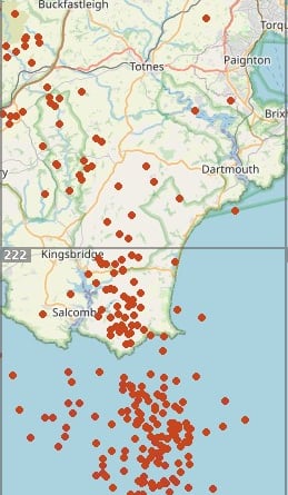 Over 200 strikes were recorded locally 