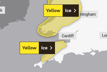 Yellow Warning of ice for Devon. Picture: Met Office