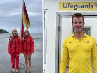 RNLI lifeguards rescue surfer