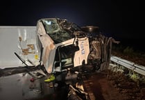 Dramatic pictures – A38 closed after crash with LGV and Highways lorry