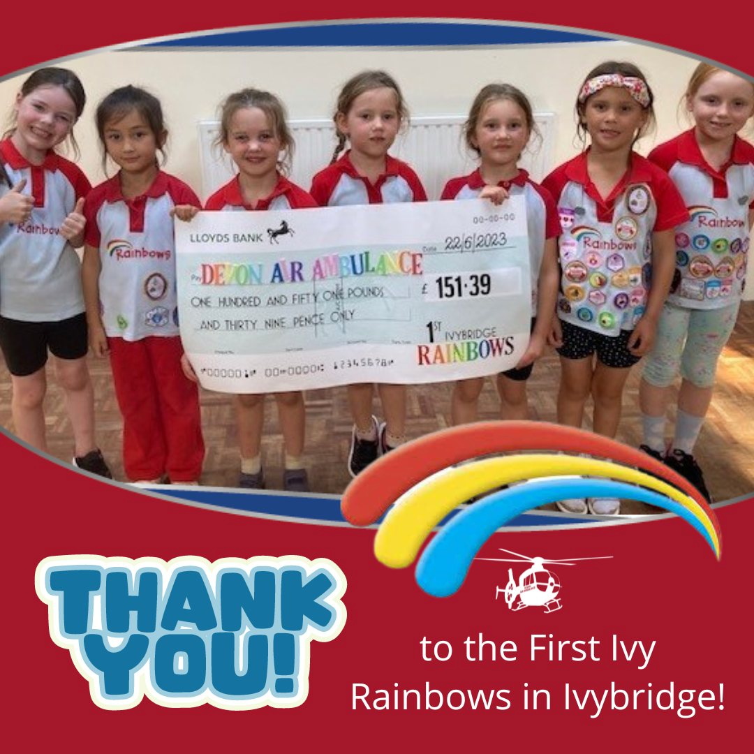 Ivybridge rainbows raise funds for the Devon Air Ambulance