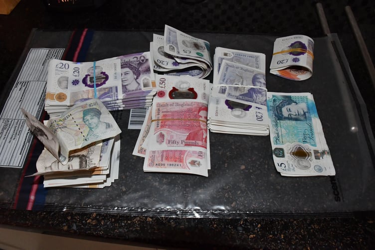 A large quantity of cash was found