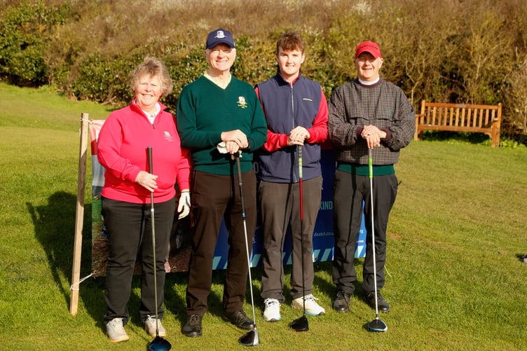 Thurlestone's 2024 captains, from left ladies captain Pam Adams, Jim Stewart, club captain, George Inch, juniors captain and Gary Keen, Seniors captain.