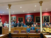 BRNC Captain meets 1st Dartmouth and Kingswear Guides and Scouts