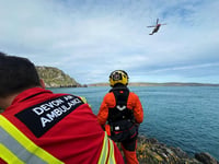 Fisherman winched to safety 