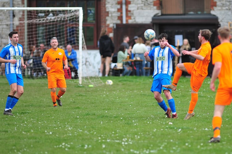 South Devon League football. Belli Cup match with Newton Abbot 66 versus Waldon Athletic. Newton 66 win after 4-2 on penalties
