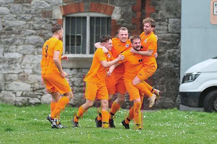 South Devon League football. Belli Cup match with Newton Abbot 66 versus Waldon Athletic. Newton 66 win after 4-2 on penalties