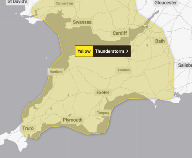 Met Office warns of thunderstorms, flooding