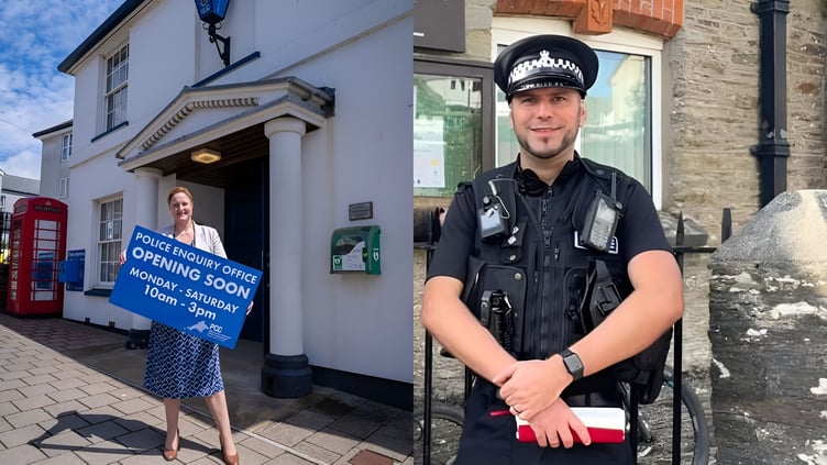 Police Commissioner Alison Hernandez (left) and South Hams Inspector Benjamin Shardlow