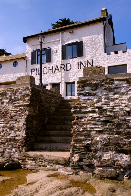 The Pilchard Inn from the beach access