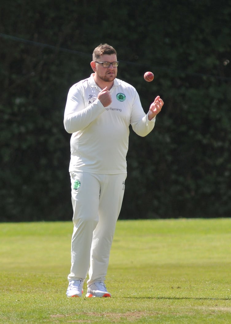 Devon Cricket League C Division West. Ashburton versus Ivybridge. Ivybridge bowler Adam Huxtable
