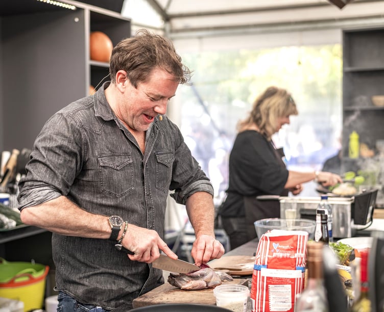 Saturday Kitchen’s Matt Tebbutt with chef and author Jane Baxter