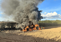 Tractor and hay bailer destroyed in Bittaford blaze