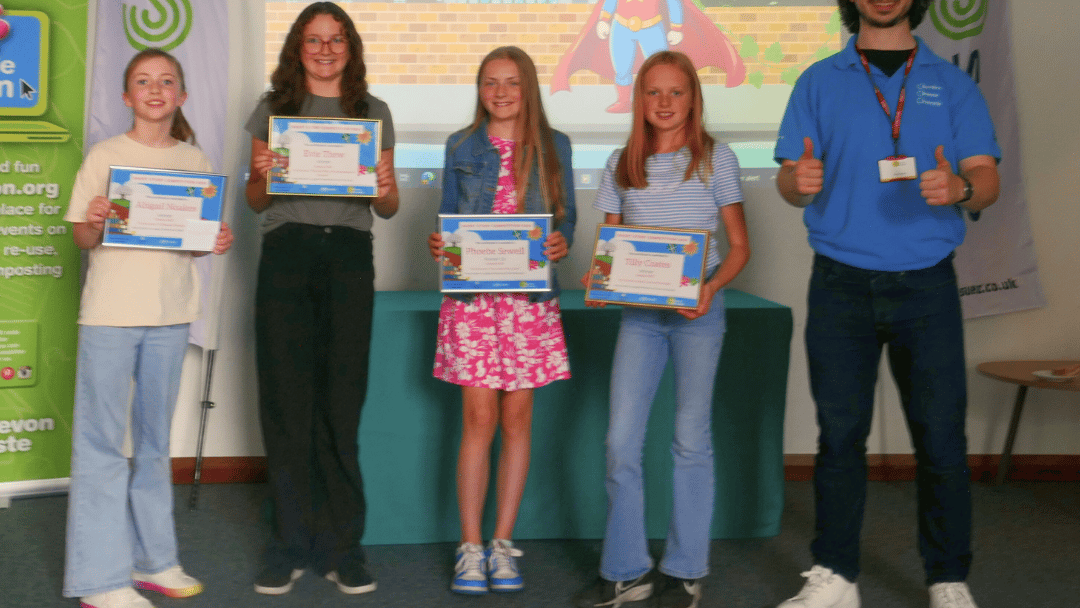Winners of Devon children's recycle and reuse short story competition