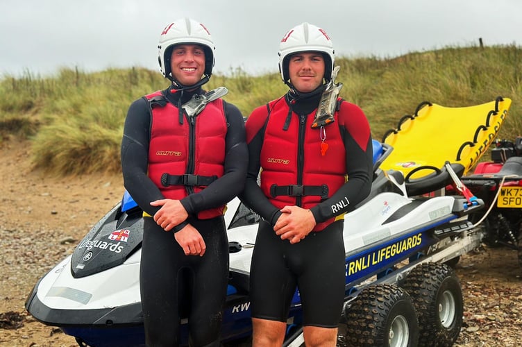 Senior RNLI lifeguards Noah Hindley and Matt Pyman - Luke Lane-Propokiou