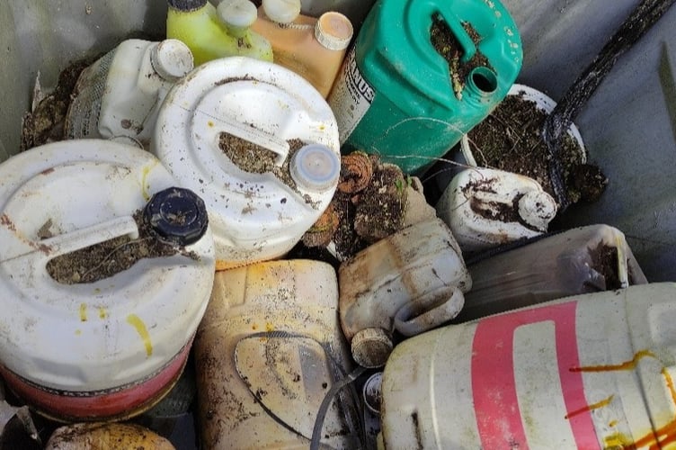 Pesticide containers collected as part of the Pesticide Amnesty.
