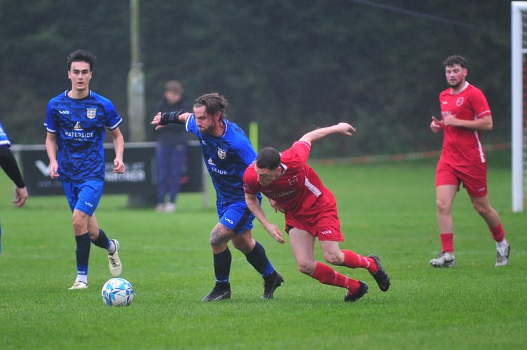 South Devon Football League Premier Division.  Kingsteignton Athletic versus Totnes and Dartington. A comprehensive 5-2 win for The Rams