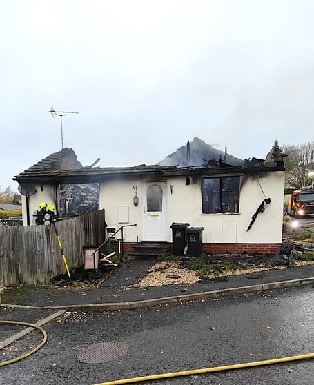 The bungalow was destroyed in the blaze