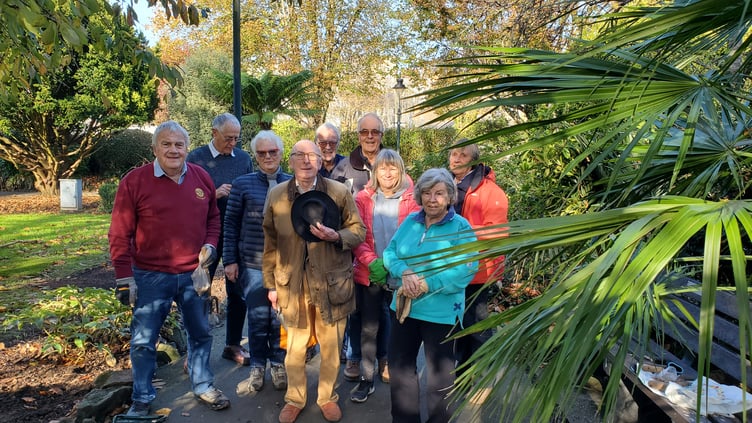 Crocus planting - Dartmouth Rotarians and friends at the bulb planting in Royal Avenue Gardens, Dartmouth.