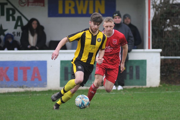 South Devon Football League Premier Division. Kingsteignton Athletic versus Beesands Rovers. A 2-0 home win for the Rams