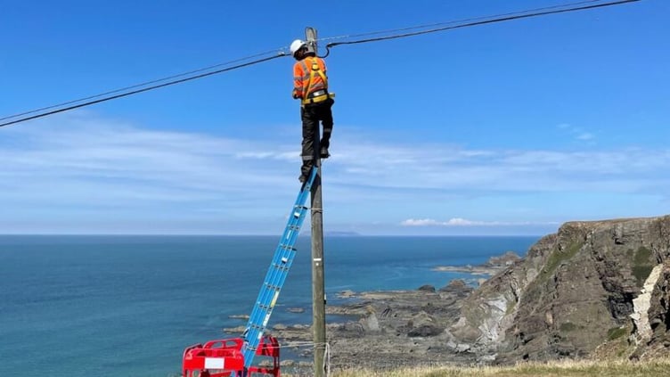 Airband at work by the sea