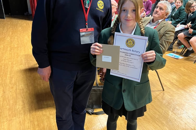 Best junior speaker Heidi Warner from Stoke Fleming
