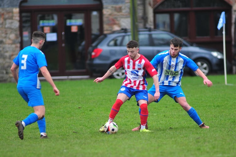South Devon Football League. Match action from the Belli Cup as Newton Abbot 66 play Newton Abbot Spurs 2nds. Not a good day day at Osborne Park for '66 as they went down by three goals to nil to their near neighbours
