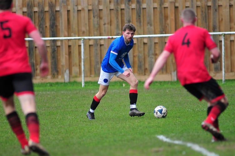 Football. South Devon Premier League. Newton Abbot Spurs 2nds versus East Allington United. A 3-2 home win at the Rec for Spurs