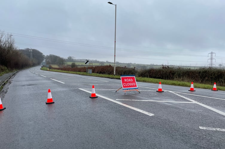 Roborough Down road between Plymouth and Yelverton is closed this afternoon due to a traffic accident near the Dartmoor Diner.