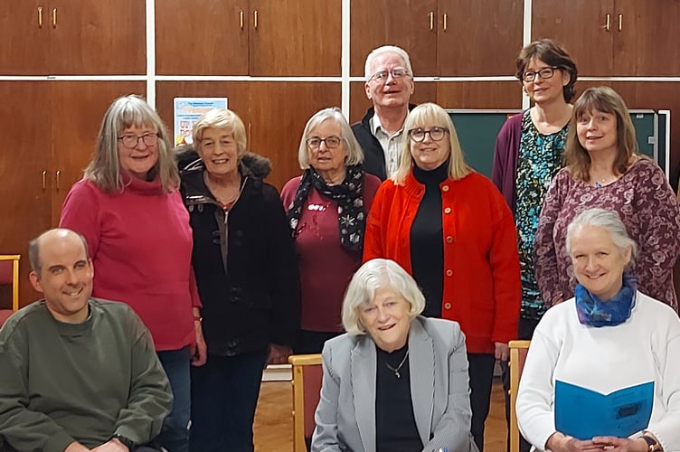 KingsCare writing group From left: Back row: Maggie Bonnell, Helen Davis, Julia Clegg, Chris Gibson, Ann Blakeley, Debbie Jeffery, Mary Browning. Front row: Will Bennetts, Ann Widdecombe, Jayne Mace. Photo supplied by Helen Davis