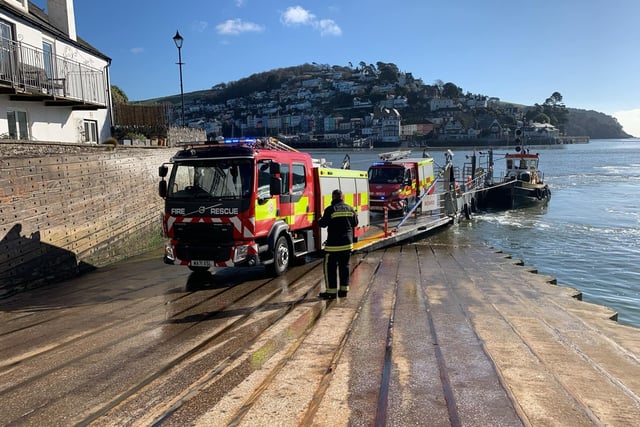 Fire crews catch ferry to fight hotel blaze