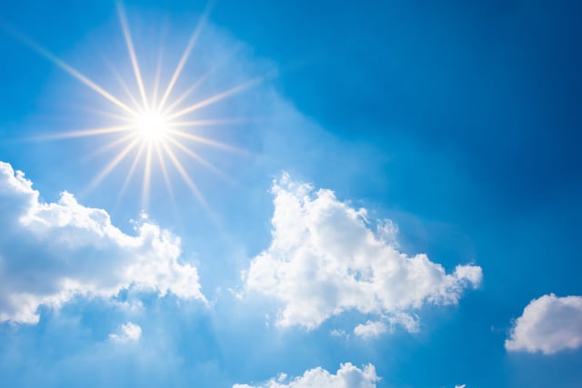 Sunny day with patchy rain nearby tomorrow
