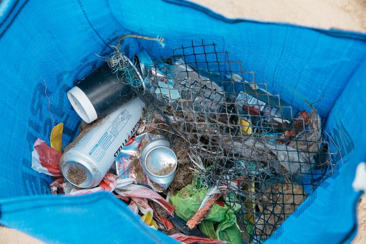 Litter collected during the annual beach clean
