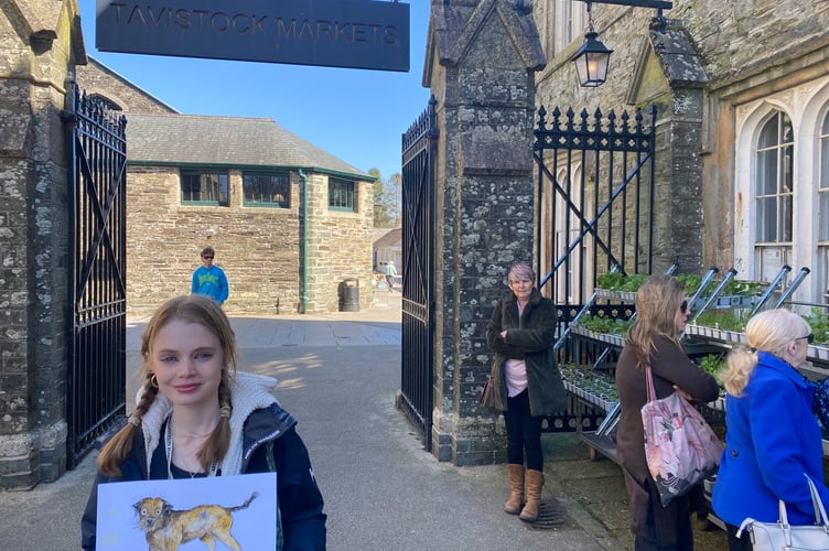 Talented artist Ella Bees exhibited at the first ever Tavistock Youth Market. 