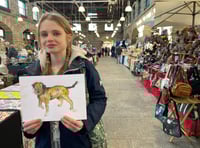 Talented artist at youth market