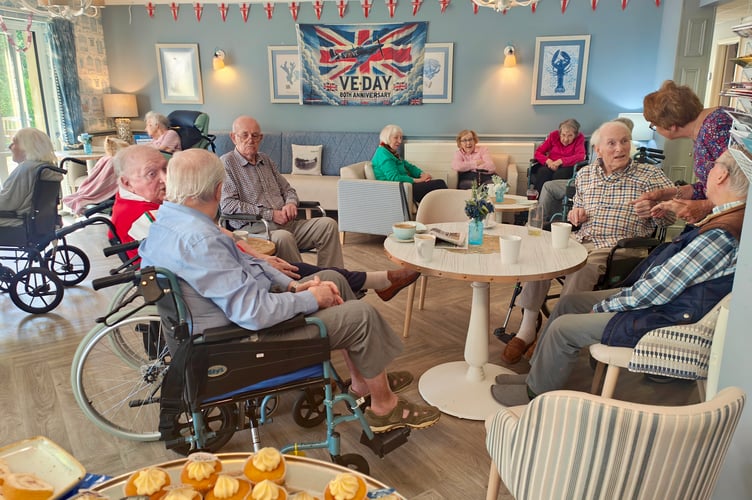 The pre-VE Day gathering at the Fleet Care Home