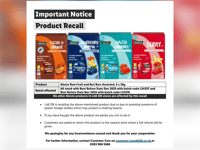 Lidl recalls snack bars over plastic fears