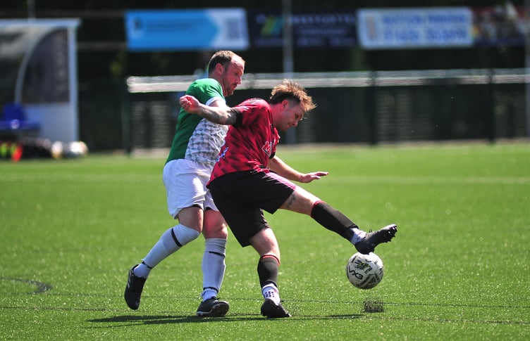 South Devon Football League Division 1. Bovey Tracey 2nds versus Ivybridge Town 2nds. Eight goals in total in this match with Bovey taking the win 5-3 on the all weather pitch at Coach Road
