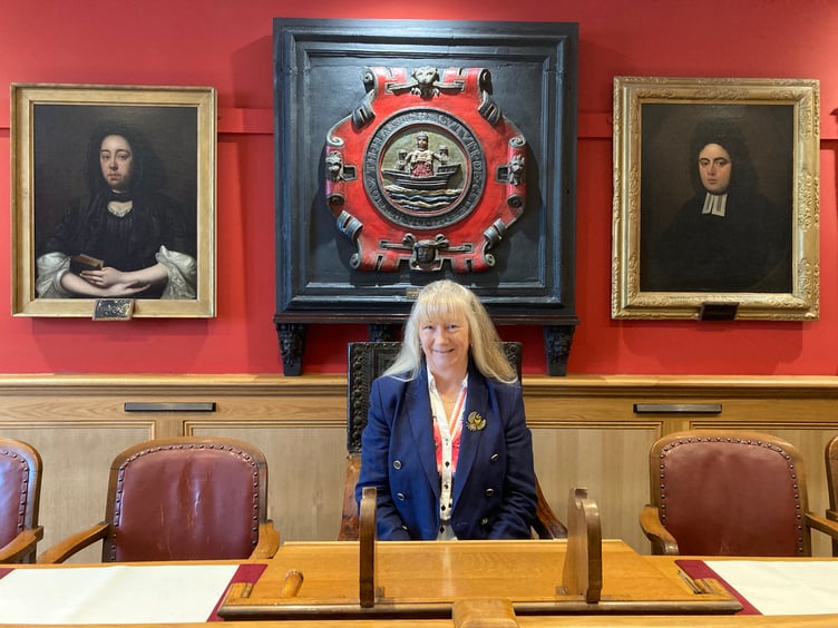 Mayor Cllr Andrea Cates in the council chamber