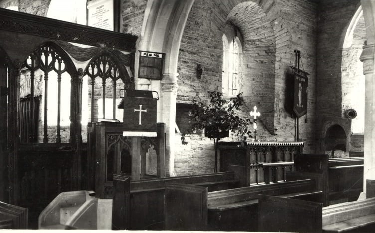 Interior view of the Lady Chapel, All Saints Church, South Milton