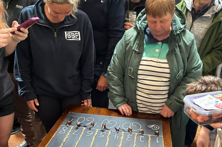 Snail Racing at the Union Inn on Saturday (June 7) was just one of the many ways the couple is raising funds to reach their £10,000 target. (Picture: Sam Parkin)