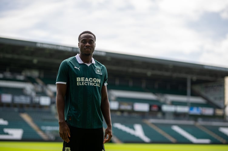 New Plymouth Argyle signing Owen Oseni checks out his new Home Park surroundings. Picture: Plymouth Argyle FC