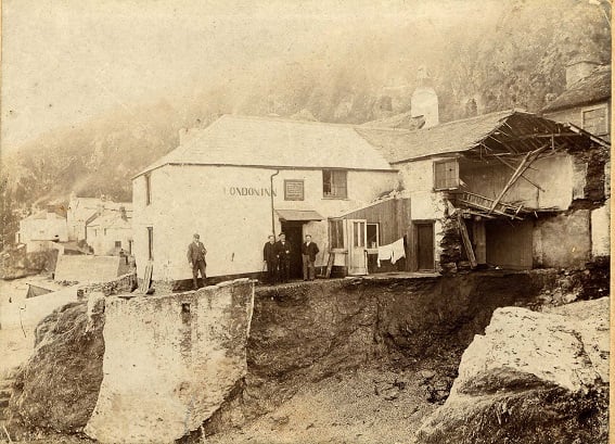 1917 Hallsands after great storm and disaster of 1917