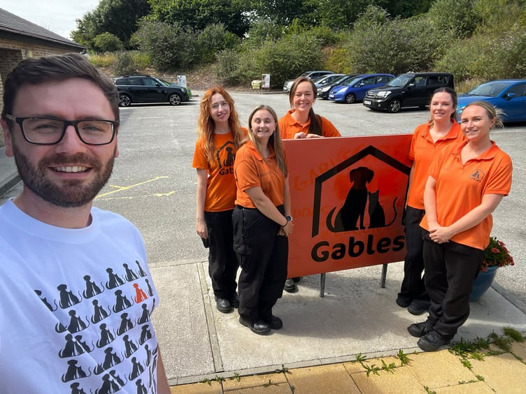 Cllr Daniel Steel with Gables staff. Picture courtesy of Cllr Daniel Steel